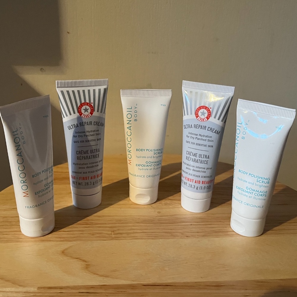 Lot of 5 mini trial travel sizes Moroccanoil and First Aid Beauty products NEW